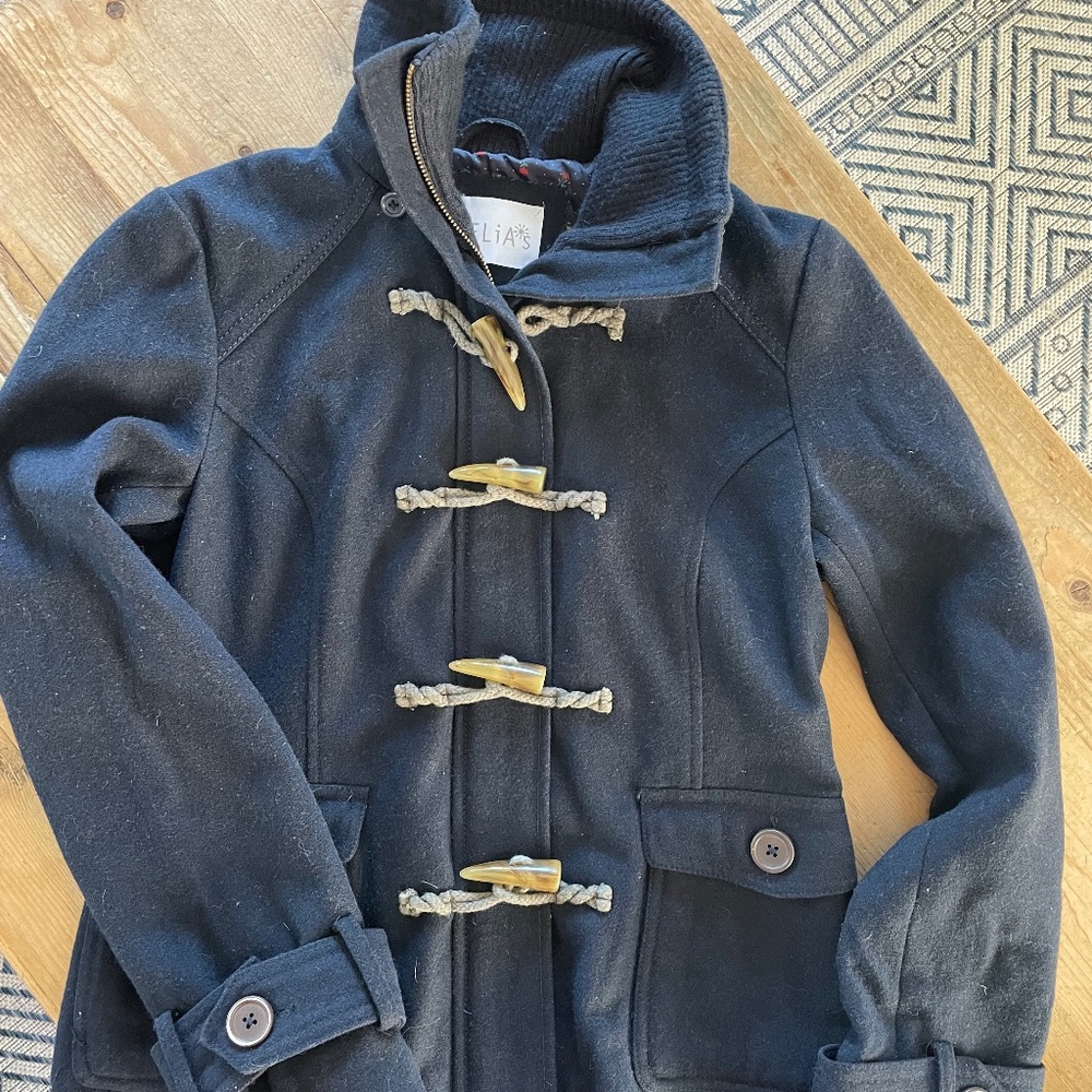 women's toggle coat navy